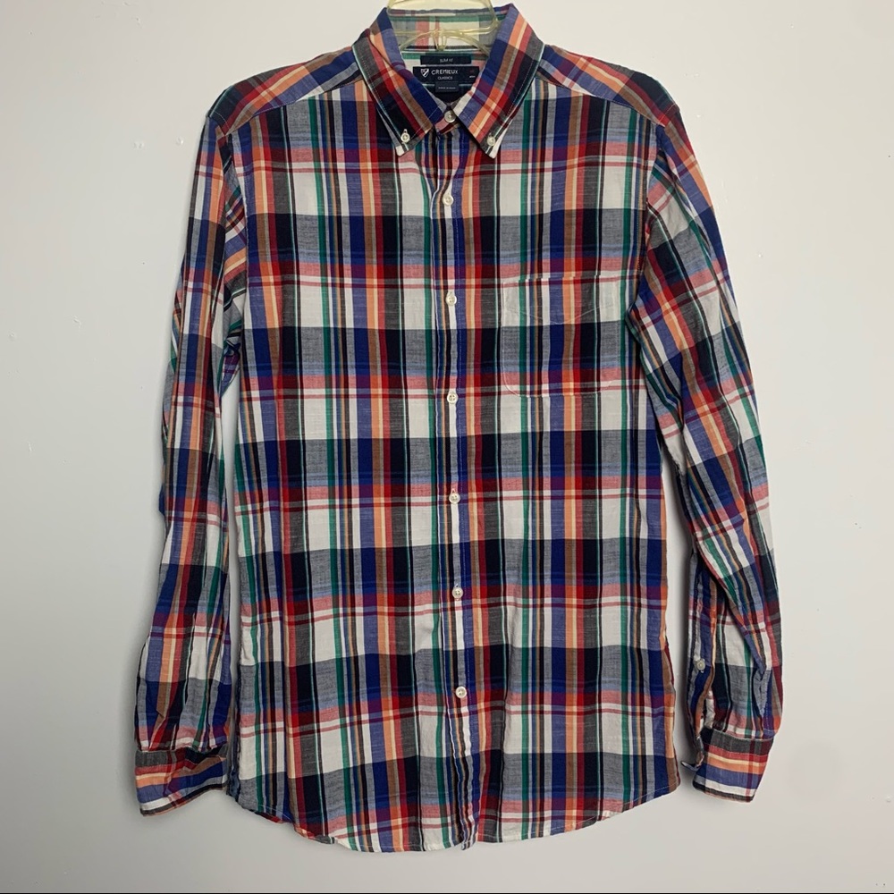 Cremiuex Classics Slim Fit Stripes Button Down Shirt - Medium